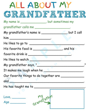 Father's Day Survey Printable | All About Dad Questionnaire | Kids' Father's Day Gift | Fun & Heartfelt Activity for Dad & Grandpa