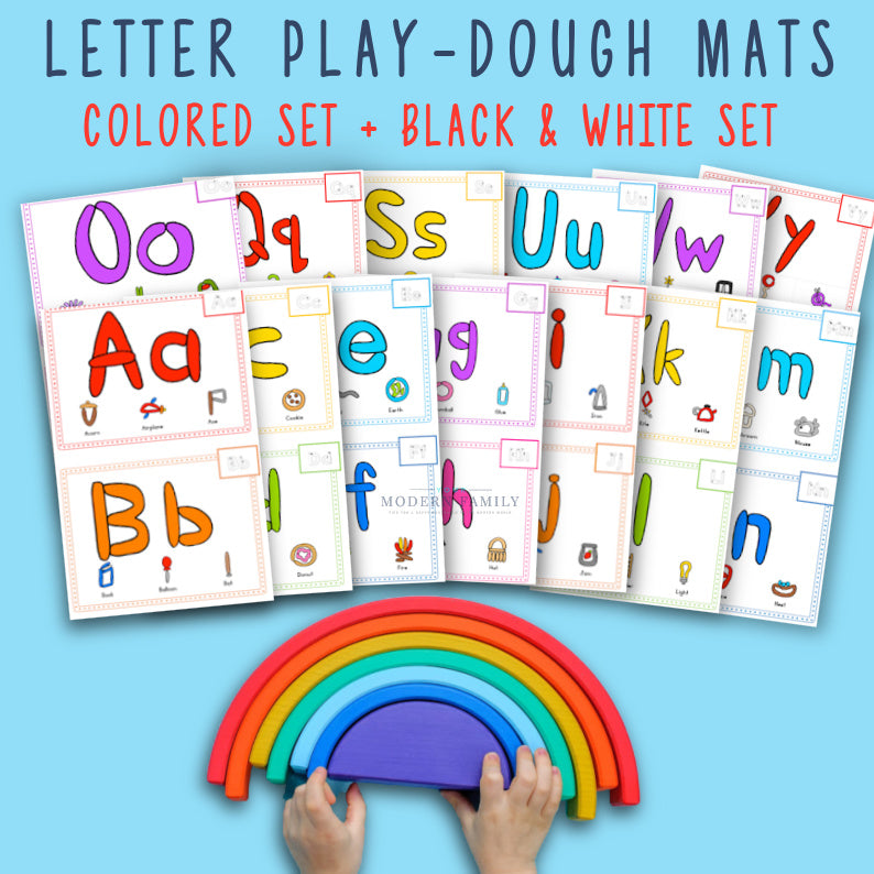 Alphabet Playdough Mats With Beginning Sounds