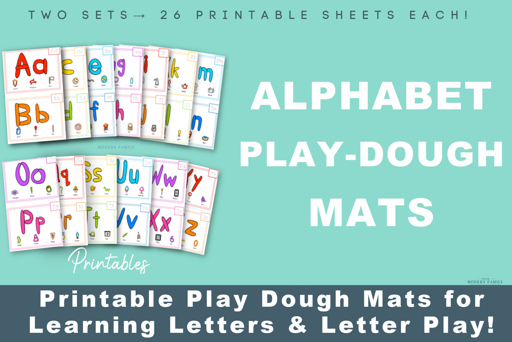 Printable Alphabet Play Dough Mats - Learn the ABC's with Play-Doh! ABC  Play dough mats are great for preschoolers or kindergarteners! - Your  Modern Family Shop